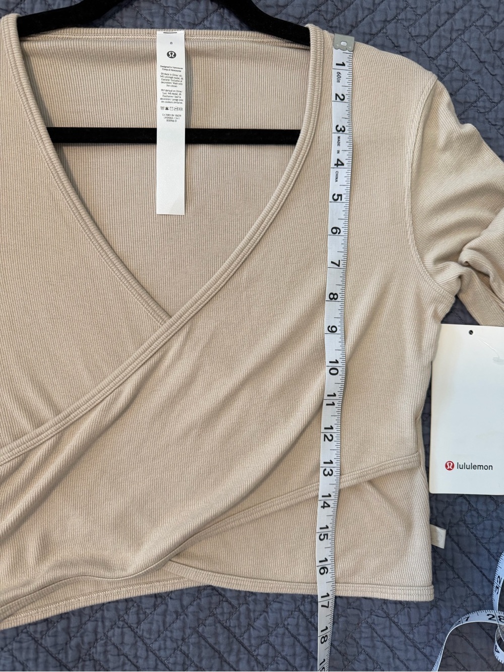 Lululemon Wrap Front Ribbed Long-Sleeve Wrap Size 8 - Picture 7 of 12